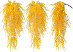 RECUTMS Aritificial Hanging Plant 3 Pack Fake Eucalyptus Leaves Faux Yellow Vine Plant Hanging for Indoor Home Room Wall Outdoor Garden Party Proch Wedding Backyard Arch Decoration(Pure Yellow)
