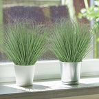 14 Bundles Artificial Plants Onion Grass Outdoor 20 Inch Tall Fake Shrubs Wheat Grass UV Resistant Greenery Stems Faux Bushes Plant for Indoor Outdoor Garden Office Home Decor, Light Green