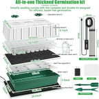 2 Set 120-Cell Seed Starter Kit with Seedling Heat Mat, Self-Watering Seed Starter Tray with Adjustable Brightness Timed Grow Light Humidity Domes, Indoor Seedling Starter Tray Plant Germination Kit