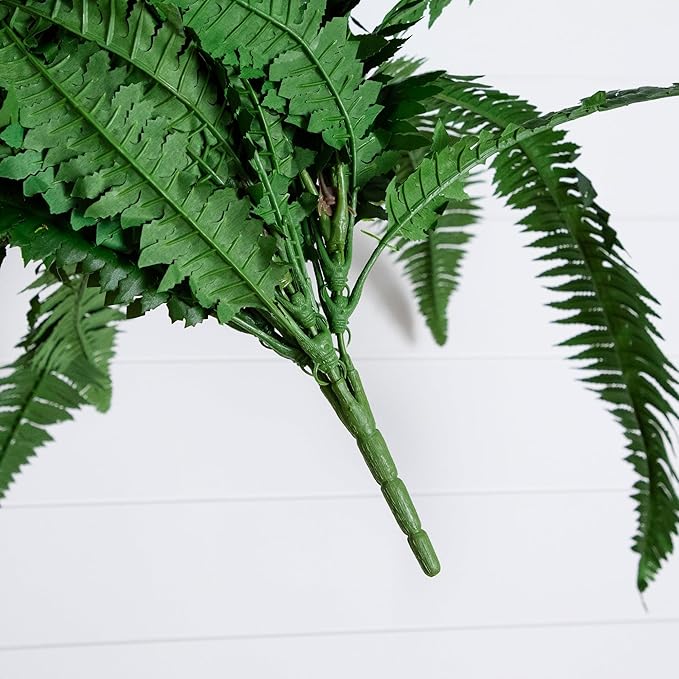 Nearly Natural 48in Artificial Boston Fern, Set of 2 - Large Hanging Fake Plant Wall Decor with 67 Fronds, Faux Fern Vines that Look Real for Home and Office Decor