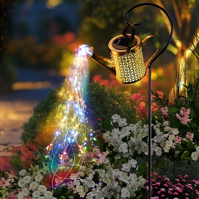 SRNPMIU Solar Watering_Can Light, Solar Yard Decorations Outdoor, Garden Decor Lights, IP65 Waterproof Hanging Lantern Lights, Flower Bed Decor, Gifts for Grandma, Women, Mom