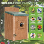 Gtongoko Recycled Plastic Bird Houses for Outside Clearance 1-1/2" Entrance Hole Blue Birdhouses for Outdoors with Air Vents Green & Brown Nesting Box for Bluebird Swallows Finches Chickadee 1 Pack