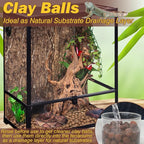 ZeeDix 2 LBS Reptile Substrate Leca Balls - 100% Organic Expanded Clay Pebbles, Ideal Bioactive Terrarium Clay Balls Substrate for Reptile Terrarium Tank, Bearded Dragon, Tortoise, Gecko, Snake & Frog