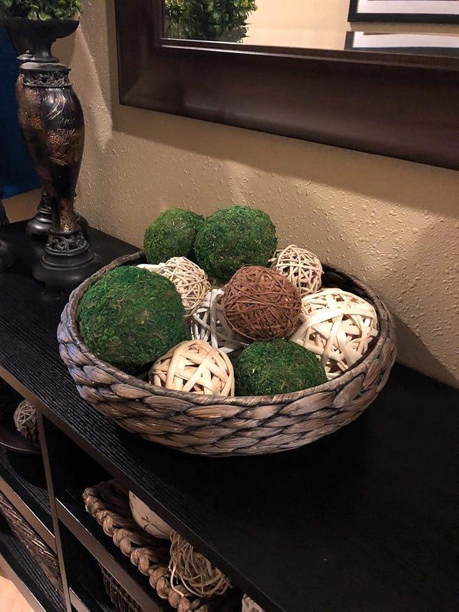 Farmoo Moss Balls Preserved All Natural, 3.5"-Set of 6 (Natural Green)