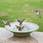 HOUYANG Solar Fountain Bird Bath, Metal Bird Bath Bubbler, Outdoor Bird Bath Bowl, for Outdoors Garden Patio Decor.
