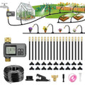 120 Ft Drip Irrigation System with Smart Water Timer – Automatic Garden Watering Kit with Solid Brass Metal Connectors, 360° Adjustable Nozzles & Bendable Tubing for Garden, Greenhouse & Lawn