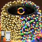 Decute 800Leds 272FT Colors Changing Christmas String Lights 4 Colors in 1 Strand 11 Modes, Waterproof Indoor Outdoor Tree Fairy Lights Warm White & Multicolor with Timer Remote