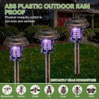 Qualirey 4 Pcs Solar Bug Zapper Waterproof Outdoor Mosquito Zapper Killer and Lighting Repellent Lamp for Indoor Outdoor Use Garden Patio, Purple and White Light(Plastic,Bronze)