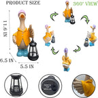 Solar Goose Garden Statue – Outdoor Goose Decor with Solar Light, Resin Solar Garden Statue Waterproof for Porch, Patio, Lawn, Yard – Goose Figurine Gift for Moms, Grandmas, Women Housewarming