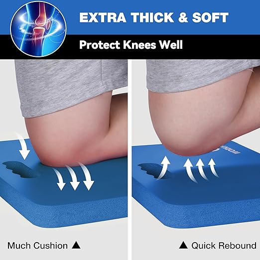 WORKPRO Extra Thick Kneeling Pad, Soft NBR Foam Cushioning for Knee, Large Foam Kneeler Mat for Gardening, Bathing Baby, Exercise, Workout Supplies, 17.5 x 11 x 1.5 in, Blue