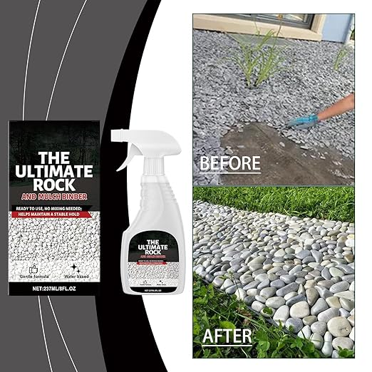 Spray-On Rock & Mulch Binder, Mulch & Rock Glue for Landscape, for Rocks, Gravel, Bark & Mulch - Weather-Resistant, Non-Toxic, Plant & Pet Safe Garden Binder (2pcs)