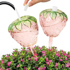 Strawberry Plant Watering Globes Set of 2, Large Water Bulbs for Indoor Plants, Glass Self Watering Planter Insert, Top-Fill Watering Globes for Indoor Outdoor Plants