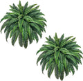 Senjie Artificial Boston Fern 2 Set 48Inch Large Fake Ferns for Outdoors Faux Plant with 55 Fronds for Home Living Room Office Decor
