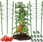 Legigo 3 Packs Plant Support Cages Tomato Cage for Garden- 36 Inch Adjustable Garden Cucumber Trellis Plant Stakes, Trellis Support Rings for Climbing Plants, Pots, Indoor Plants with 10 Plant Clips