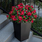 Nigirior Artificial Fake Flowers for Outdoor Décor 6 Bundles UV Resistant Fake Plants for Planter Faux Impatiens for Home Porch/Garden Stunning（Red）