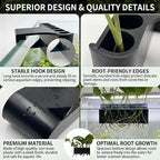 2 Pack Hanging Aquarium Plant Holder – 7-Hole Fish Tank Plant Pot for Pothos & Aquatic Plants, Floating Plant Corral, Aquascape Decor, Rim Plant Holder (Black)