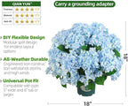 QIANYUN Artificial Topiary for Outdoors -20” Potted Plant Fake Hydrangea Bush-UV Resistant Artificial Outdoor Plants for Front Porch, Garden, Yard, Patio Decor (Blue)