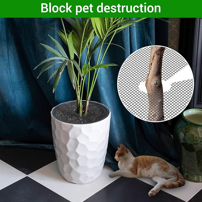 10Pcs 16-Inch Plant Pot Grids -Adjustable Mesh Panel with 20 Sturdy Metal Stakes, Effective Plant Protectors from Animals for Outdoor Garden,Durable Animal Barrier to Keep Squirrels & Pests Out