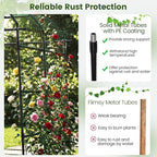 Giantex Metal Garden Arch Trellis for Climbing Plants Outdoor, 7.5FT Tall Adjustable Cucumber Trellis Tunnel for Raised Garden Bed, Extra Wide Garden Trellis Arch Support Vegetables Vine