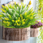 Artificial Plants Outdoor, 20 Pcs Artificial Flowers Outdoor Fake Plants UV Resistant Fake Flowers, Plastic Faux Flowers Shrubs Greenery Plants for Home Garden Patio Porch Window Box Decor