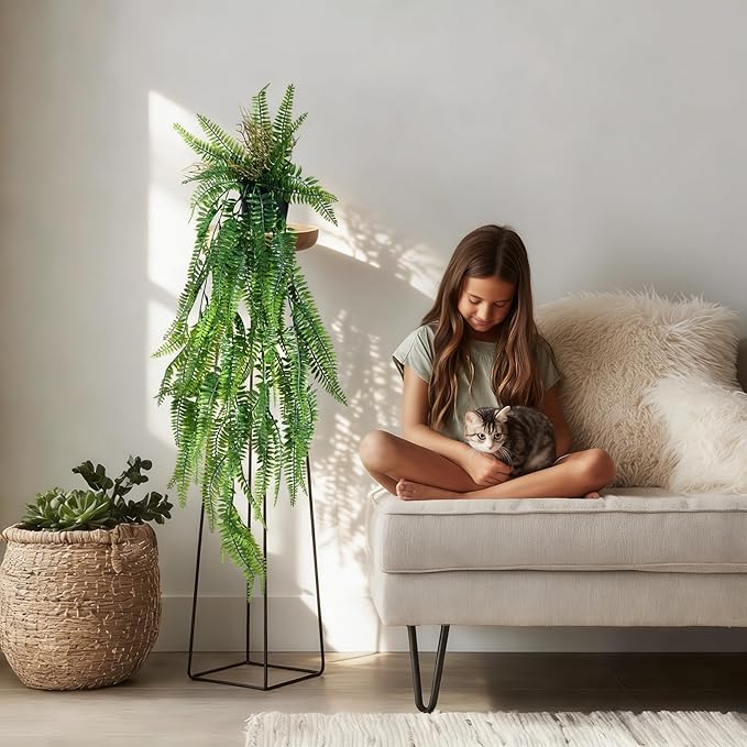 2 Pcs Faux Eucalyptus Vine Ivy Vine Artificial Hanging Plant Faux Plant Fake Potted Greenery for Wall Living Room Home Shelf Office Bathroom Outdoor Indoor Decor (Type 3)