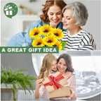 EDOF 2 Pack with 12 Sunflower Solar Lights Outdoor Garden Decor,Solar Flowers Lights Waterproof,Sunflowers Gifts for Mom Women Grandma Birthday,Decorative Stakes Lights for Landscape Yard Patio Lawn