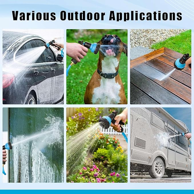 AUTOMAN Coil Garden Hose 50 ft, EVA Curly Water Hose with Brass Connectors, Recoil Garden Water Hose,Includes 7-Pattern Function Sprayer,Retractable,Corrosion Resistant Garden Coil Hose.