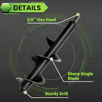 4PCS Garden Auger Drill Bit Set - 1.6x9 & 1.6x16 & 2.7x16 & 3x12 inch Planting Auger, Spiral Drill Bit, Bulb Planter, Post Hole Digger