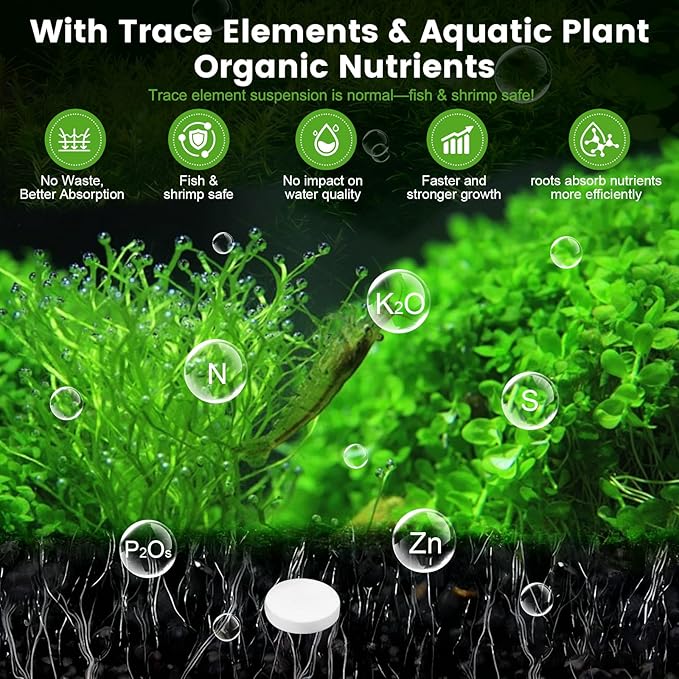 Root Tabs, Aquarium Plant Fertilizer, Aquarium Water Care Tabs, 100 Tabs Aquarium Plant Food Safe for Fish and Shrimp, Aquatic Plant Fertilizer for Planted Aquarium Substrate (2 * 100)