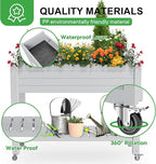 Durable Resin Raised Garden Bed with Drainage Holes & Reinforced Corners - Lightweight Flower Boxes Outdoor for Vegetables, Herbs, and Patio Garden Enclosure System (Ashen, 43.31*17.72*33.66)