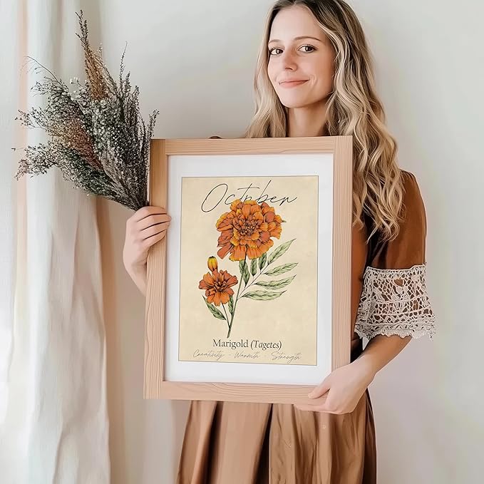 October Birth Flower Art Print - 8x10 (Unframed) | Capturing the Splendor of the October Birth Flower | Decor Accent for Birthdays and Special Occasions | Living Room Décor | Modern Home Décor