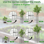 Nexum 30Pcs Plant Protectors from Animals – 16" x 12" Metal Tree Trunk Guards, Garden Plant Cloches & Expandable Plant Cages to Protect from Deer, Rabbits & Lawn Mowers