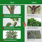 2 Pack Ficus Artificial Trees for Outdoors Indoor, 4ft Big Fake Plants with Pot and Realistic Leaves, Faux Plants Tall Outdoor for Home,Office, Living Room, Garden Decor