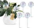 Soilagua Large Extra-Thick Clear Glass Plant Watering Globes, Rainbow Gradient Self Watering Devices for Indoor & Outdoor Plants, AutomaticWaterer Spikes, Perfect for Daily or Vacation Use, 6-Pack