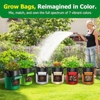 6 Pack Potato Grow Bags with Flap, 10 Gallon Grow Bags for Growing Potatoes, Colorful Durable Fabric Garden Planter Pots with Harvest Window for Tomatoes Vegetables Fruit Flowers Herbs