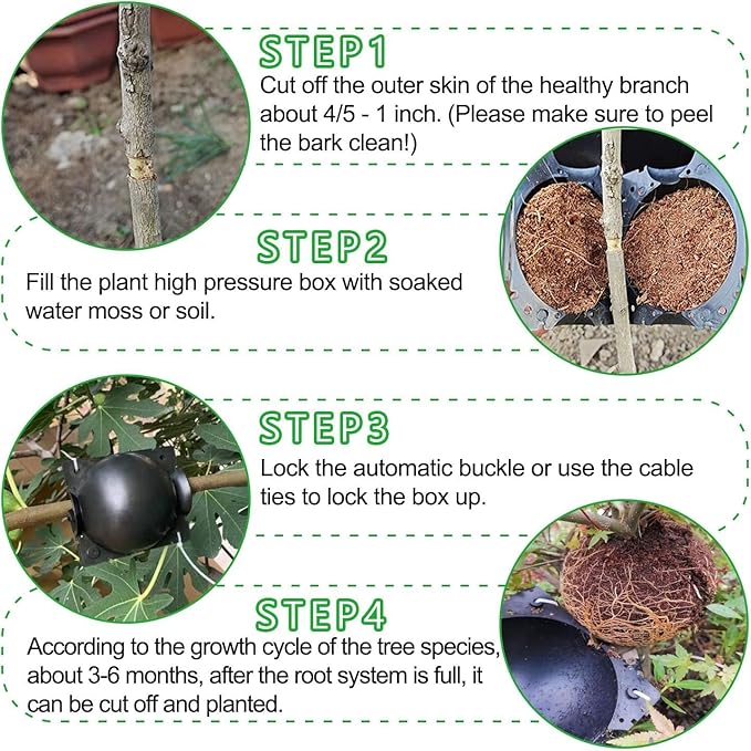 12 PCS Plant Root Growing Box, Reusable Air Layering Propagation Kit Rooting Ball Grafting Tools for Plant Propagation