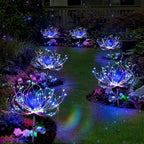 Anordsem Solar Lights Outdoor Waterproof: 2 Pack Garden Light - Bendable Copper Wire with 120 LED Firework Beads - DIY Colorful Fun Decoration for Yard Patio - Twinkle Sparkler Gifts for Women Wife