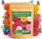 LUOJIBIE Zinnia Seeds for 2026, 15,000+ California Giant Zinnia Seeds Bulk, Double Dahlia Zinnia Mixed Color Seeds, Flower Seeds for Planting Outdoor Garden, Non-GMO Heirloom, Easy to Grow