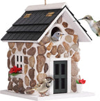 MIXUMON Bird Houses for Outside, Outdoor Bird House for Bird Families Bluebird Sparrow Finch Cardinals Hanging Birdhouse for Garden.