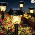 BEAU JARDIN 8 Pack Solar Pathway Lights Outdoor Solar Powered Light Waterproof Glass High Lumen for Garden Landscape Path Yard Walkway Patio Driveway Outside White Color Changing Black