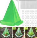 40 Pack Cloches for Plants, 7.8" x 11" Plastic Small Plant Seedling Protector with 80pcs Metal Stakes, Reusable Bell Covers to Protect Plants from Birds, Slugs, Sun, Frost, Freeze Weathe (Green)
