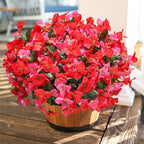 Artificial Flowers for Outdoors Outside Spring Summer Decor, 4 Bundles Silk Bougainvillea Fake Plants Faux Outdoor Flowers for Planters UV Resistant Realistic for Porch Window Garden Home, RedHotpink