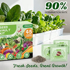 45 Heirloom Vegetable Seeds Variety Pack - 17,000+ Garden Seeds for Planting Indoor & Outdoor - Seed Vault Kit with Tomato, Cabbage- Home Garden Seeds for Hydroponic, Women, Friend Gift