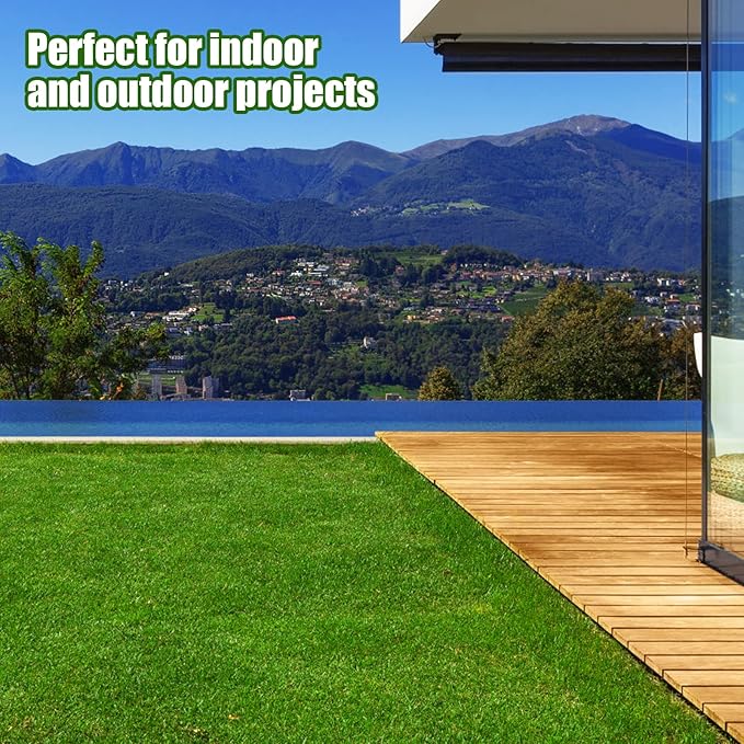 Heyroll Realistic Artificial Turf Grass, 4 FT X 11 FT Artificial Synthetic Fake Grass, 20MM Green Turf Rug Pet Dogs Lawn Mat with Drainage Holes for Indoor Outdoor Patio Garden Landscape/Custom Size