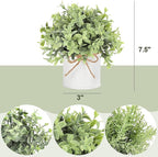 Mkono Fake Plants in Farmhouse Galvanized Metal Pots Table Centerpiece Rustic Home Decor, 3 Pack Potted Artificial Plants Faux Eucalyptus for Shelf Indoor Dining Room Office