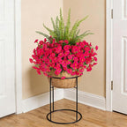 Hrobek Artificial Flowers for Outdoors Faux Plants Outside Indoor,UV Resistant Silk Fake Petunia Ferns for Home Patio Garden Back Yard Front Porch Decor(13 Bunches,Hot Pink)