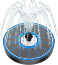 Yzert Solar Water Founatin White Flower Glass - No Battery, 3.5W Solar Fountain Pump for Bird Bath with 4 Fixed Rods&7 Nozzles, Bird Bath Fountains Solar Power for Garden, Outdoor, Pond,Pool