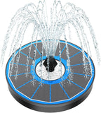 Yzert Solar Water Founatin White Flower Glass - No Battery, 3.5W Solar Fountain Pump for Bird Bath with 4 Fixed Rods&7 Nozzles, Bird Bath Fountains Solar Power for Garden, Outdoor, Pond,Pool