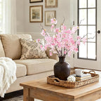 INXUGAO 12 PCS Faux Cherry Blossom Branches Décor 22.83 Inch Fake Artificial Cherry Flowers for Home Indoor Decoration Vase Arrangement Table Living Room Bedroom Spring Decor
