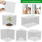40 Pcs Plant Protector from Animals, 10 Pack 12'' x 12'' Reusable Metal Square Plant Cages, Wire Mesh Garden Cloches to Keep Rabbits, Squirrels and Chicken Out and Protection Vegetables Flowers Shrubs